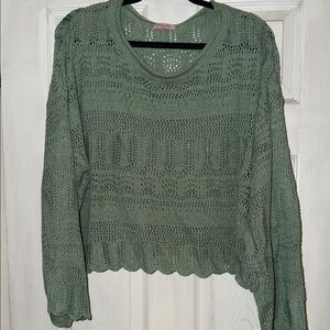 Knit Bell Sleeve Sage Green Sweater